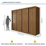 Guarda Roupa Casal Premium Nápoli 279,3cm 4 Portas 4 Gavetas Espresso Móveis - 3