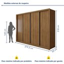 Ver imagem 3 de Guarda Roupa Casal Premium Nápoli 279,3cm 4 Portas 4 Gavetas Espresso Móveis