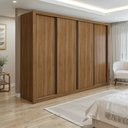 Ver imagem 1 de Guarda Roupa Casal Premium Nápoli 4 Portas de Correr 4 Gavetas 279,3cm Yescasa