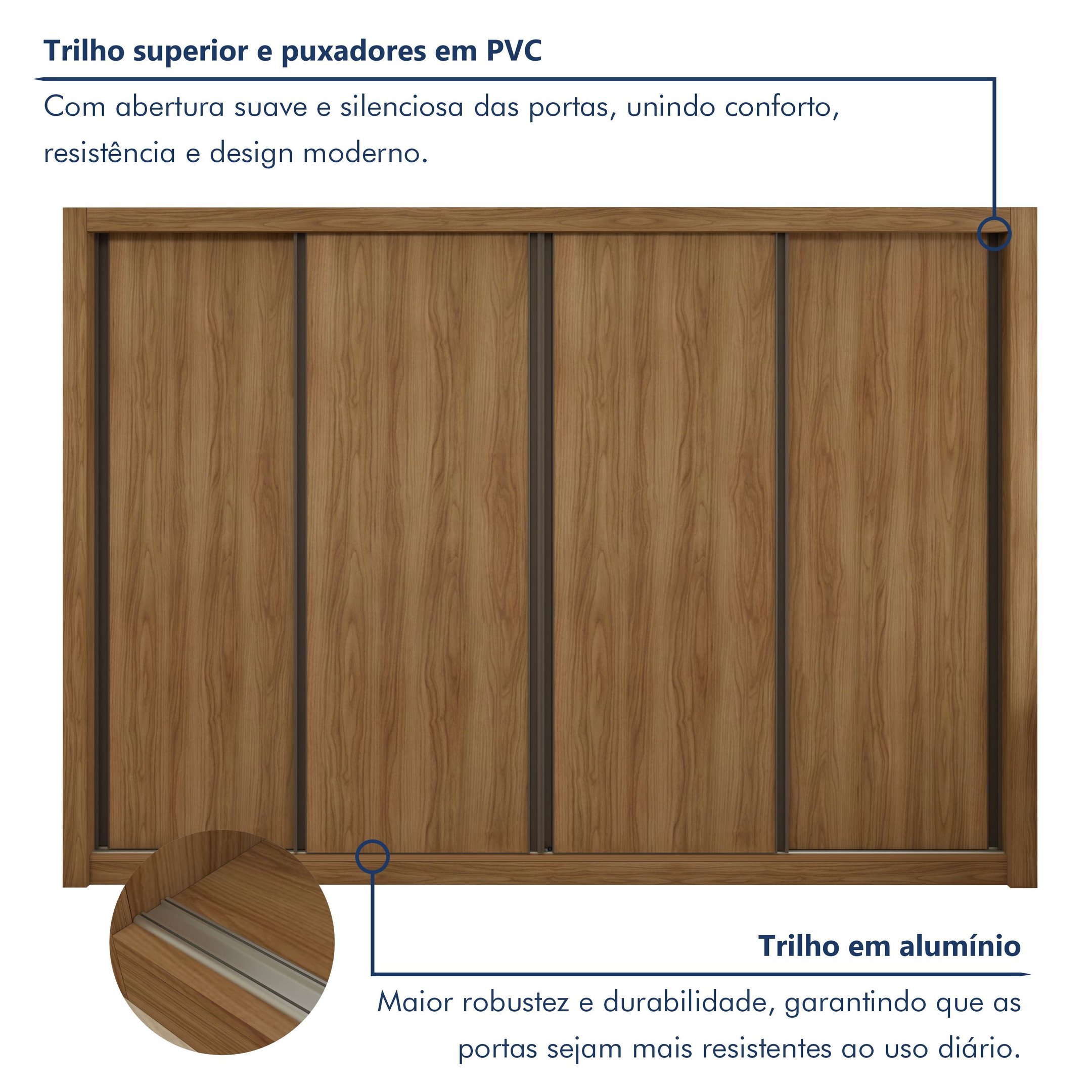 Guarda Roupa Casal Premium Nápoli 279,3cm 4 Portas 4 Gavetas