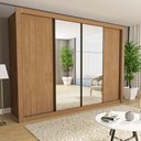 Ver imagem 1 de Guarda Roupa Casal Premium Firenze 279,3cm com Espelho 4 Portas 4 Gavetas Yescasa Marrom/Carvalho