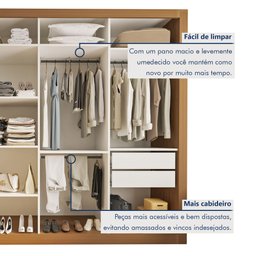  Guarda Roupa Casal Premium Firenze 279,3cm com Espelho 4 Portas 4 Gavetas Espresso Móveis     - 7