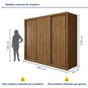 Ver imagem 4 de Guarda Roupa Casal Premium Nápoli 3 Portas de Correr 6 Gavetas 242cm Yescasa
