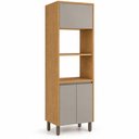 Ver imagem 3 de Paneleiro Duplo Torre Quente 100% MDF para Forno e Micro-Ondas 2 Nichos Áurea Cinamomo/Fendi