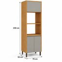 Ver imagem 4 de Paneleiro Duplo Torre Quente 100% MDF para Forno e Micro-Ondas 2 Nichos Áurea Cinamomo/Fendi
