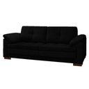 Ver imagem 1 de Sofá Decorativo Sala de Estar Marselha Fixo 2 Lugares 215cm Couro Preto - Mozzelar