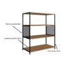 Estante Industrial para Livros com Estrutura em Aço 94 Cm Preto com Mel Preto com Mel - 4