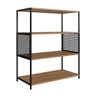 Estante Industrial para Livros com Estrutura em Aço 94 Cm Preto com Mel Preto com Mel - 3
