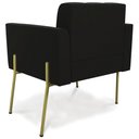 Ver imagem 7 de Poltrona para Sala Pé Metal Dourado Kit 2 Ana Suede Preto - Ibiza