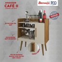 Ver imagem 4 de Aparador Buffet Bechara CAFÉ2 Multiuso com Porta e Prateleira Pés Palito Decoração Bar Cin/Off-Cinza