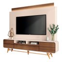 Ver imagem 2 de Estante Painel de Tv 85 Pol 220cm Nobre Castanho/off White - Hb Móveis