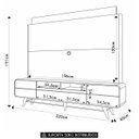 Ver imagem 4 de Estante Painel de Tv 85 Pol 220cm Nobre Castanho/off White - Hb Móveis