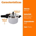 Ver imagem 5 de Panela de Pressão Brinox Antiaderente de Indução Brinox 5,4l Ceramic Life Super Gris Cinza 4954/