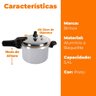Panela de Pressão Brinox Antiaderente de Indução Brinox 5,4l Ceramic Life Super Gris Cinza 4954/ - 5