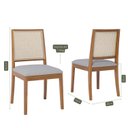 Ver imagem 3 de Conjunto de 2 Cadeiras para Sala de Jantar em Madeira Tauari Carambola Marrom/Linho Cinza