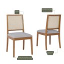 Ver imagem 2 de Conjunto de 2 Cadeiras para Sala de Jantar em Madeira Tauari Carambola Marrom/Linho Cinza