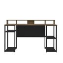 Ver imagem 6 de Conjunto 2 Peças Escrivaninha com Nichos e Armário Match Yescasa Pinho Preto