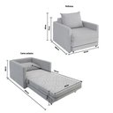 Ver imagem 5 de Poltrona Sofá Cama Solteiro 85cm Trento Bege Estofama