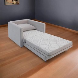 Poltrona Sofá Cama Solteiro 85cm Trento Bege Estofama - 3