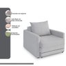Poltrona Sofá Cama Solteiro 85cm Trento Bege Estofama - 7