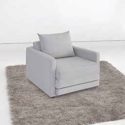 Poltrona Sofá Cama Solteiro 85cm Trento Bege Estofama - 4