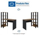 Ver imagem 5 de Conjunto Home Office 3 Peças Escrivaninha com Estantes e 2 Armários Match Yescasa Pinho Preto