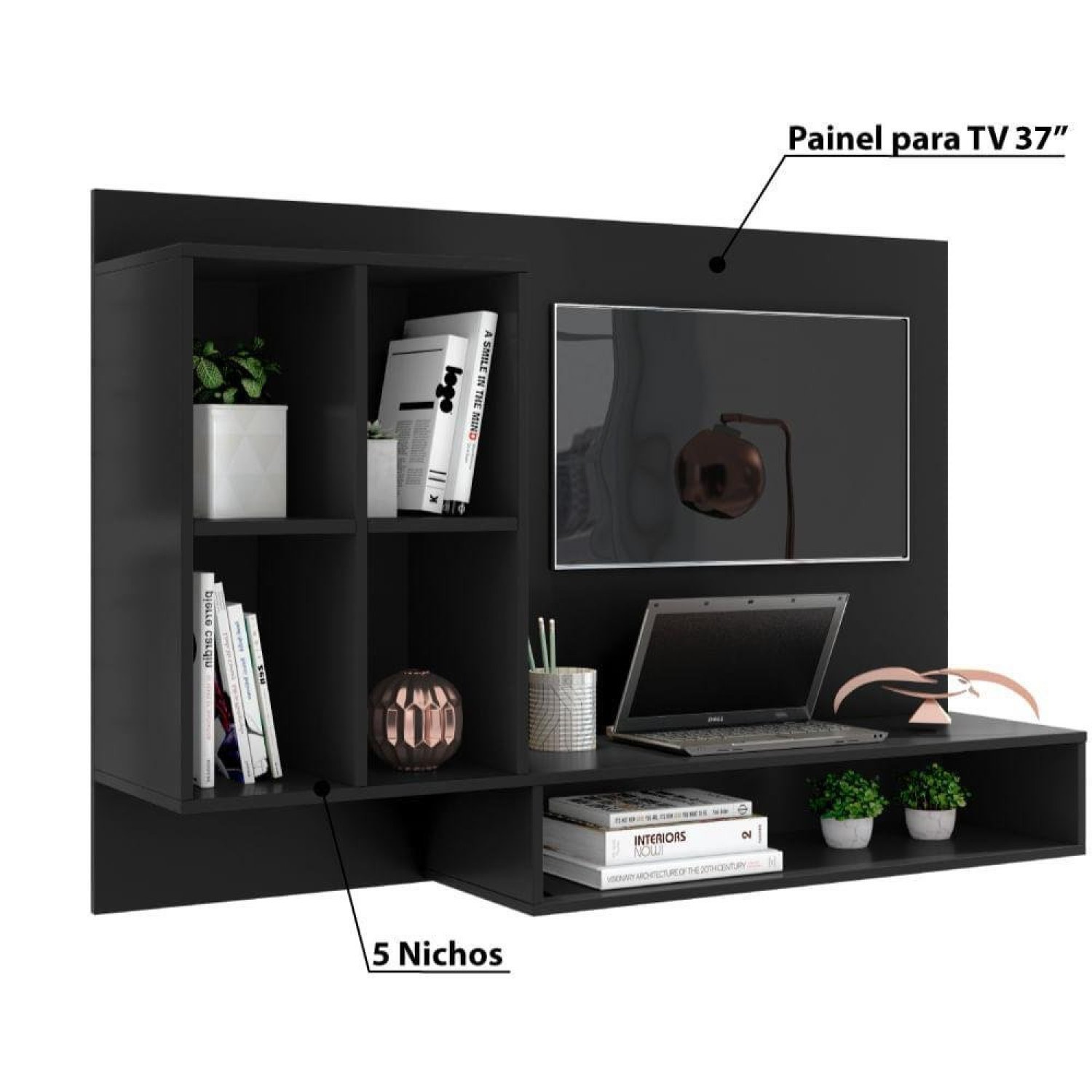 Bancada de Estudo Suspensa Show com Painel Para TV - 4