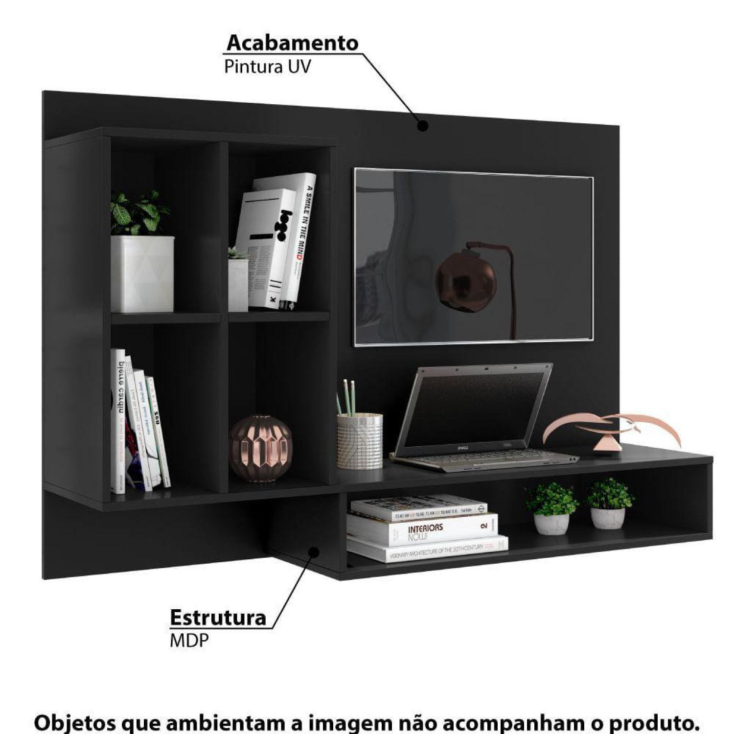 Bancada de Estudo Suspensa Show com Painel Para TV - 2