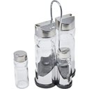 Ver imagem 3 de Conjunto Kit Galheteiro Saleiro Pimenta com 4 Peças Suporte