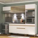 Ver imagem 3 de Armário de Cozinha Compacta 252cm com Leds Veneza Up Multimóveis V2016 Branco/Dourado