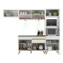 Ver imagem 6 de Armário de Cozinha Compacta 252cm com Leds Veneza Up Multimóveis V2016 Branco/Dourado