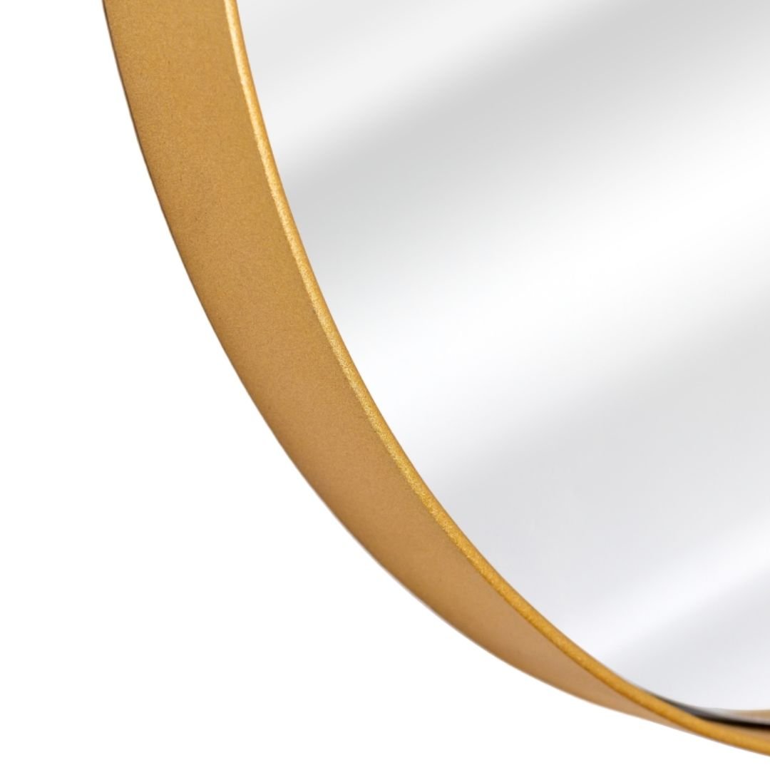 Espelho Orgânico Com Moldura Em Metal Quarto Sala Hall - Dourado