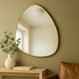 Espelho Orgânico Moderno com Moldura em Alumínio Closet 90x80cm - 3