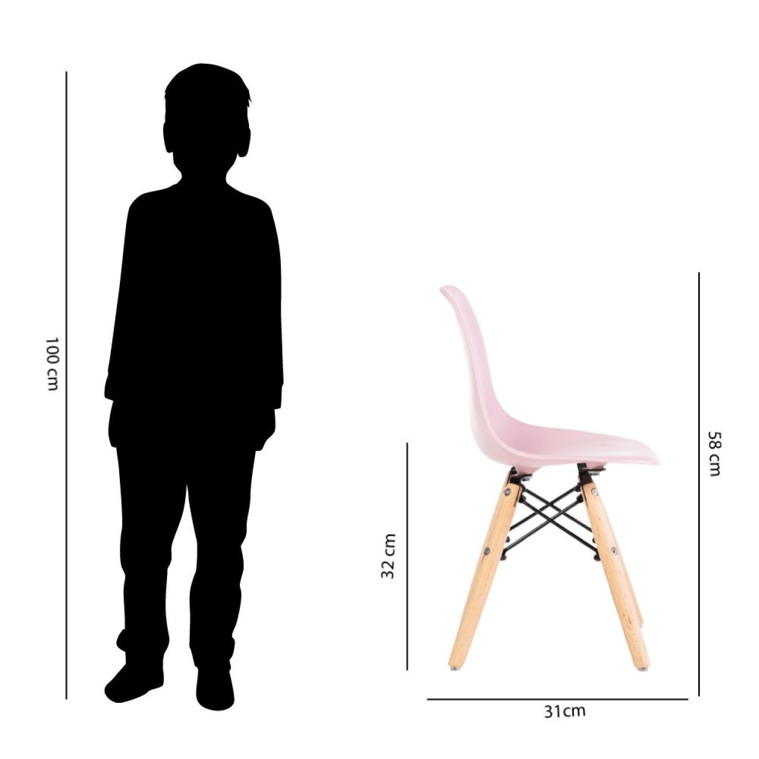 Cadeira Infantil com Pés em Madeira Eiffel Casatema - 4
