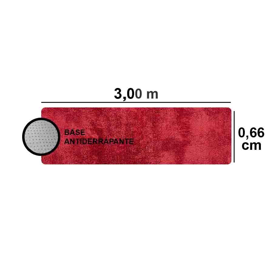 Passadeira Pratatêxtil 0,66m X 3,00m Antiderrapante.:cereja - 3