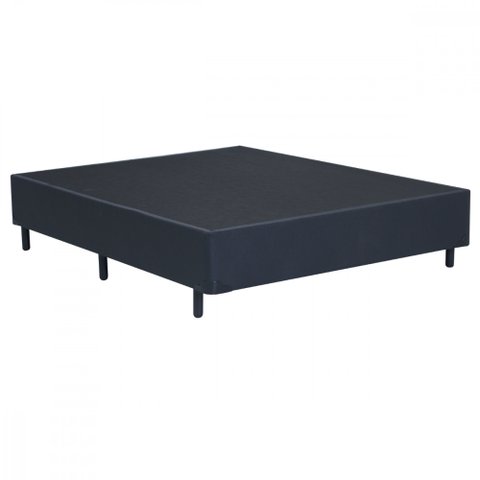 Base para Cama Box Viúva 128x188x25 Corino Linho Preto Dancar