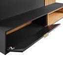 Ver imagem 2 de Painel Bancada Suspensa para TV até 65 Polegadas 180cm Ripado Palmas C05 Preto/Noce Milano - Mpozenato