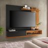Painel Bancada Suspensa para TV até 65 Polegadas 180cm Ripado Palmas C05 Preto/Noce Milano - Mpozenato - 1