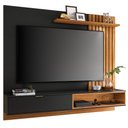 Ver imagem 5 de Painel Bancada Suspensa para TV até 65 Polegadas 180cm Ripado Palmas C05 Preto/Noce Milano - Mpozenato