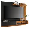 Painel Bancada Suspensa para TV até 65 Polegadas 180cm Ripado Palmas C05 Preto/Noce Milano - Mpozenato - 5