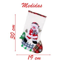 Par De Botas Meia Enfeite Natalino Boneco Neve Papai Noel - 2