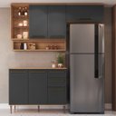 Ver imagem 2 de Conjunto de Cozinha Compacta 5 Peças com Tampo 120cm e Nicho Decorativo Isabelle Delmarco