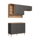 Ver imagem 1 de Conjunto de Cozinha Compacta 5 Peças com Tampo 120cm e Nicho Decorativo Isabelle Delmarco