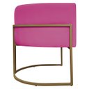 Ver imagem 7 de Kit 2 Poltronas Decorativas Recepção Luna Tecido Sintético Cores Base de Ferro Dourada