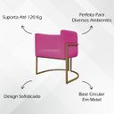 Ver imagem 2 de Kit 2 Poltronas Decorativas Recepção Luna Tecido Sintético Cores Base de Ferro Dourada