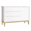 Ver imagem 6 de Dormitório Classic 2 Portas e Cômoda com Porta Branco com Pés Madeira Natural - Reller Móveis