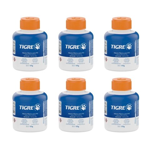 Adesivo Pvc Incolor Frasco 175g | Tigre | 6 Un