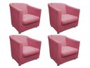 Ver imagem 1 de Kit 4 Poltronas Decorativa Biane Suede Rosa Pés Cromado Mz Decor
