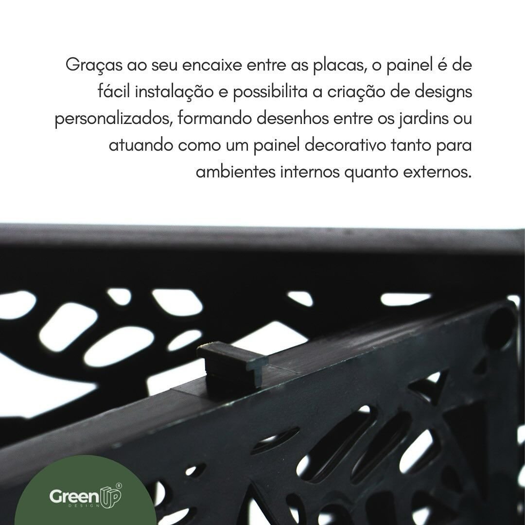 Painel Folhagem 60x40 Preto Greenup Design - 4