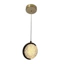 Ver imagem 1 de Lustre Pendente Globo Cristal Led Ouro Gold Bivolt Luz Amarela
